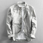 AM Vision RO Minimalist Design Shirt in Light Gray with Button Front and Casual Look