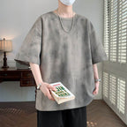 Casual AM Vision RO minimalist t-shirt for men in gray with a relaxed fit and unique design