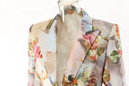 Mocha Mousse Cape Jacket with a Floral Print Design for Stylish Layering