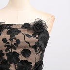 Naked Illusion Dress With Embroidered Flowers featuring a floral design and elegant detailing