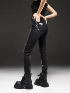 Stylish Night Rider Painted Skinny Jeans with unique paint details and a slim fit design