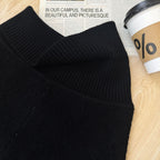 Close-up of the Nordic Echo Knit Set featuring a stylish black ribbed collar and soft fabric texture