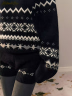 AM Vision RO Nordic Echo Knit Set featuring a cozy patterned sweater and fitted bottoms in black and white