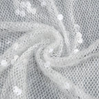 Close-up of shimmering fabric featuring sequins for a One-Shoulder Sequin Gown design