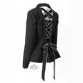 AM Vision RO Open Back Blazer with Decorative Stone Lacing showcasing a stylish design and elegant back detail