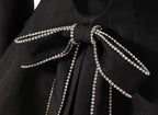 Close-up of AM Vision RO Open Back Blazer with Decorative Stone Lacing for a stylish look