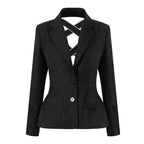 Stylish Open Back Blazer with Decorative Stone Lacing for a Modern Look and Sophisticated Style