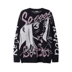 Oversized Anime Sweater featuring bold graphics and a relaxed fit for a trendy look