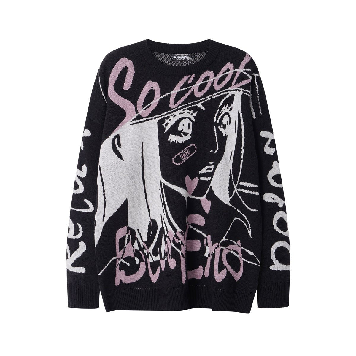 Oversized Anime Sweater featuring bold graphics and a relaxed fit for a trendy look