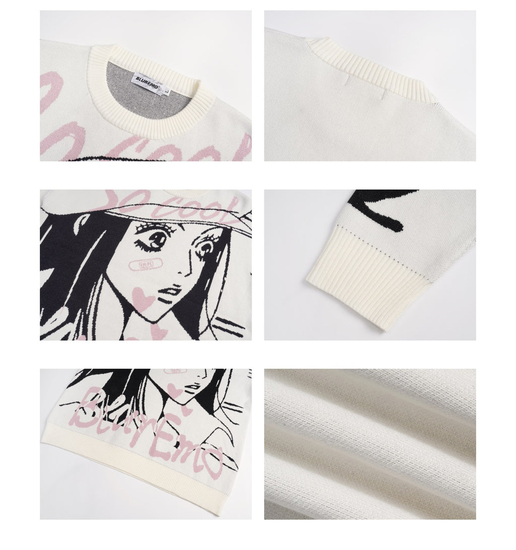 Oversized Anime Sweater featuring unique graphic design and cozy fit for stylish comfort