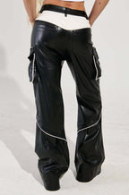 AM Vision RO Streetwear Pants with Glossy Effect and Side Pockets designed for trendy urban style