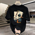 Stylish black Poker Cards Print T-Shirt featuring playing cards and dice design for poker enthusiasts