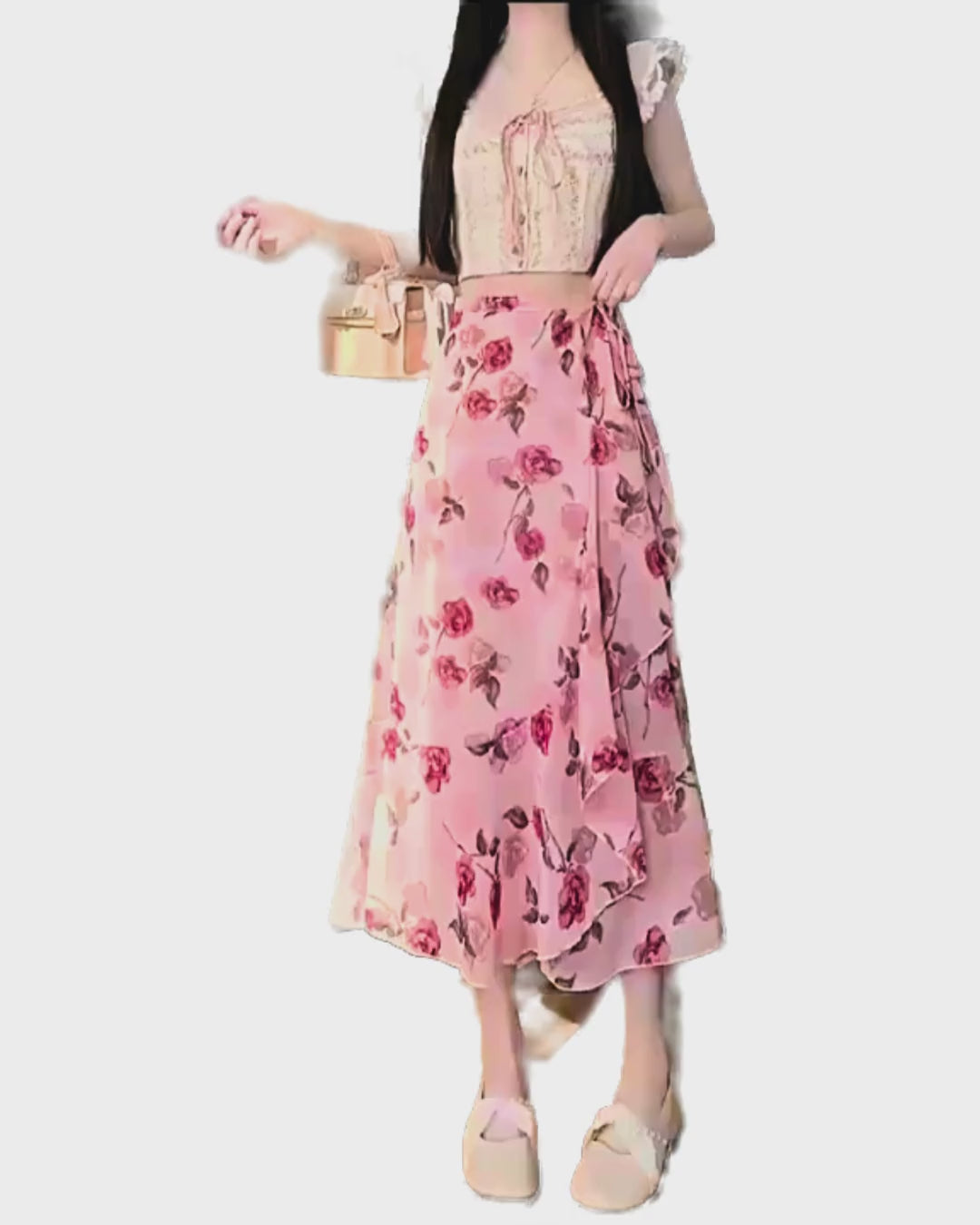 Flowy drawstring skirt