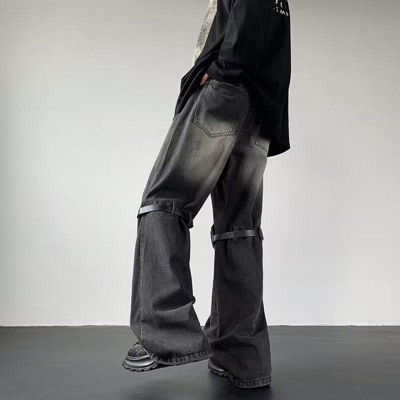 AM Vision RO prewashed streetwear jeans with a relaxed fit and stylish details for urban fashion