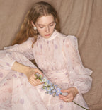 Elegant Provence Bloom Midi Dress with floral patterns, perfect for special occasions and spring events