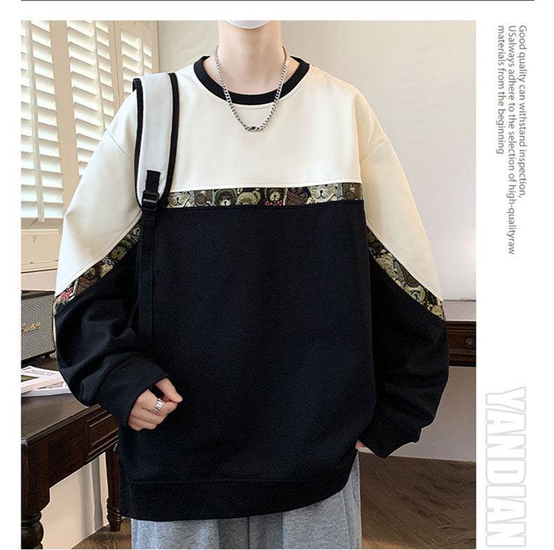 Pulover în diverse culori cu detaliu urși brodați și design bicolor alb-negru pentru modă casual