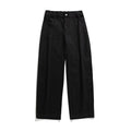 Black Pure Cotton Retro Casual Pants with a relaxed fit and comfortable waist for everyday wear