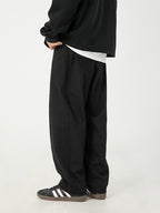 Stylish Pure Cotton Retro Casual Pants in Black for Comfortable Everyday Wear