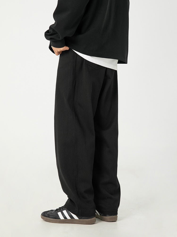 Stylish Pure Cotton Retro Casual Pants in Black for Comfortable Everyday Wear