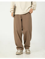 AM Vision RO Pure Cotton Retro Casual Pants in Brown with Relaxed Fit for Everyday Wear