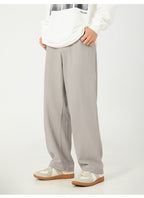 AM Vision RO Pure Cotton Retro Casual Pants in light grey with a relaxed fit for everyday wear