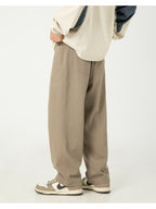 AM Vision RO Pure Cotton Retro Casual Pants in light brown with a relaxed fit and pockets