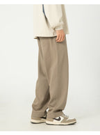 AM Vision RO Pure Cotton Retro Casual Pants in light brown with a relaxed fit for comfortable wear