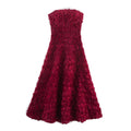 AM Vision RO Red Rose Blossom Dress in burgundy with 3D floral details for special occasions