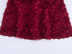 Red Rose Blossom Dress with Floral Texture for Elegant and Romantic Occasions