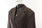 Dark Brown Retro Blazer with Belt featuring a classic notched collar and tailored fit