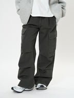 AM Vision RO Retro Cargo Pocket Wide Leg Denim Pants in a stylish dark color perfect for casual outfits