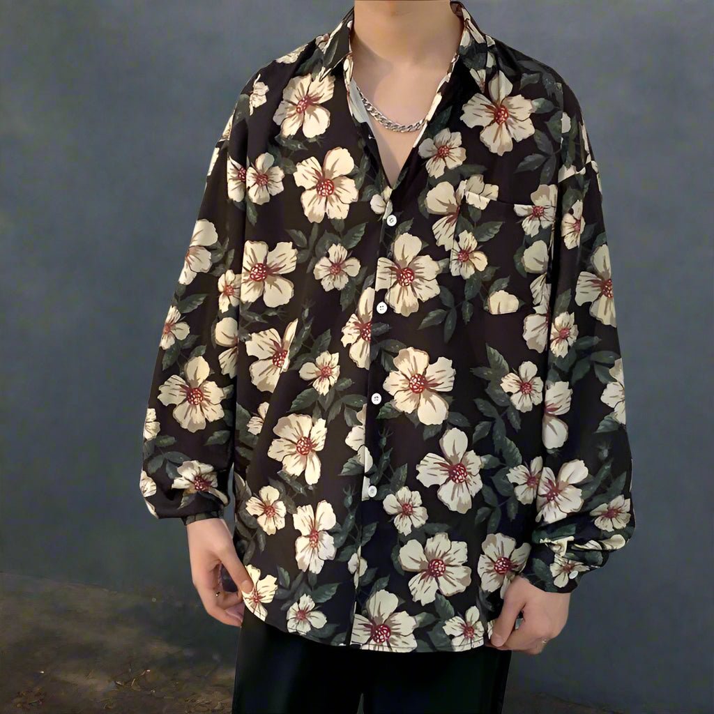 AM Vision RO retro tie-dye shirts featuring a floral pattern for a stylish, relaxed look