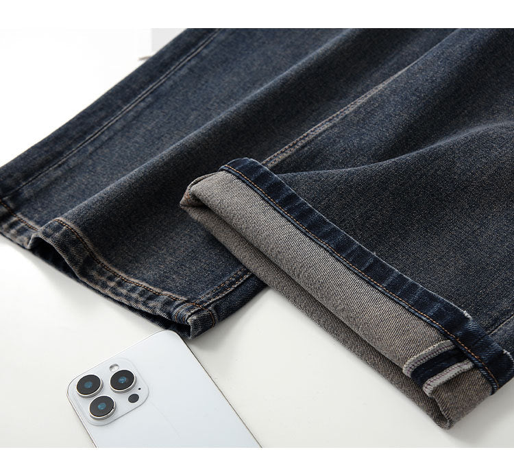 Close-up of RetroBloom Embroidered Jeans showcasing cuff detail and soft denim fabric