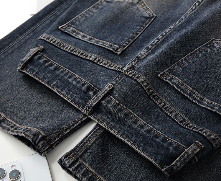 Close-up of RetroBloom Embroidered Jeans featuring detailed stitching and pockets