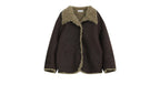 Reversible Winter Suede Jacket in dark brown with soft faux fur lining for warmth and comfort