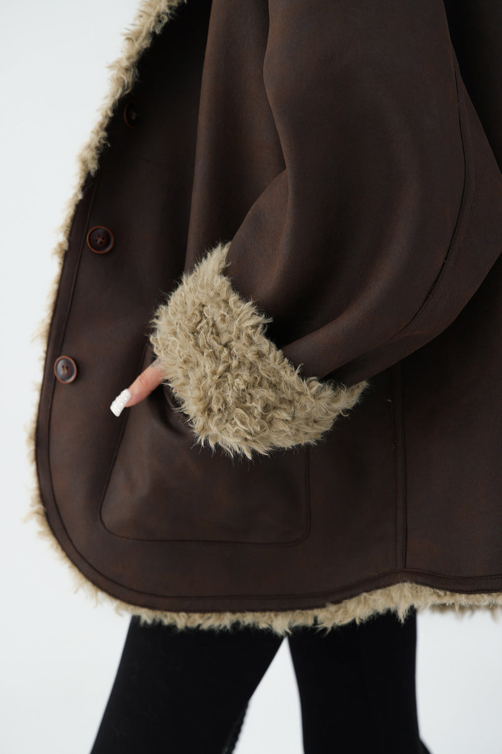 AM Vision RO Reversible Winter Suede Jacket with Soft Fur Trim and Comfortable Fit