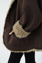 AM Vision RO Reversible Winter Suede Jacket with Soft Fur Trim and Comfortable Fit