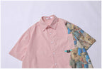 Pink Short Sleeve Bear Shirt featuring a playful bear graphic design on the back