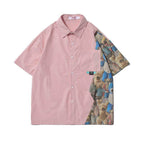 AM Vision RO Short Sleeve Bear Shirt in pink with colorful teddy bear pattern on the side