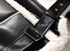 Close-up of AM Vision RO Slim Fit Motorcycle Jacket - Synthetic Fiber with soft lining and buckle details