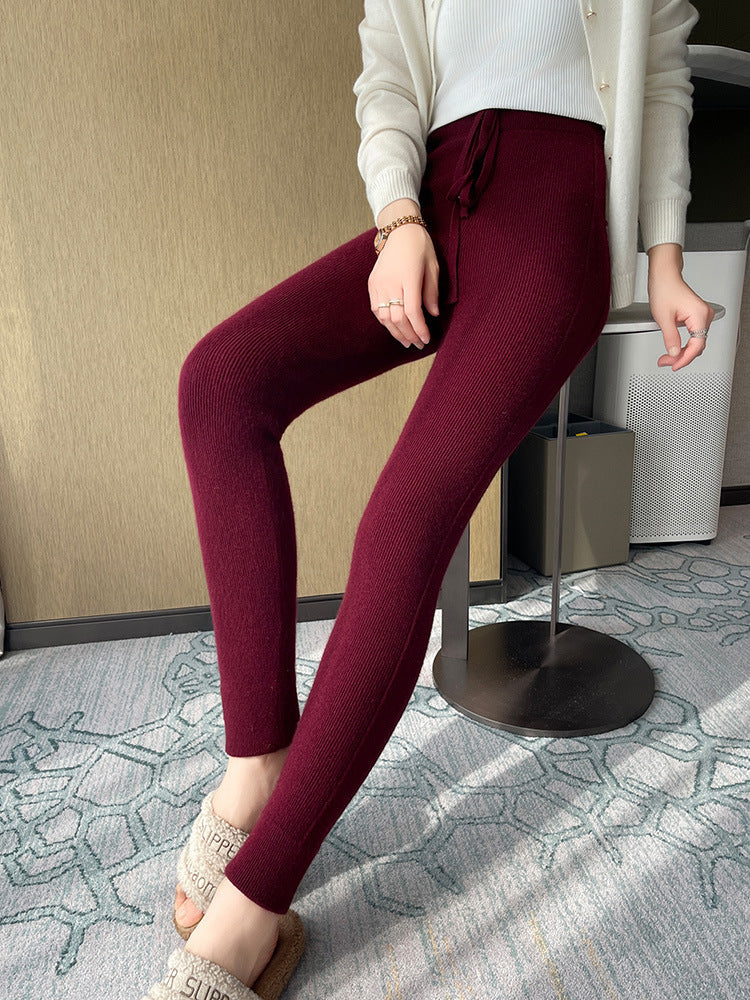 Burgundy Soft Form Cashmere Yoga Leggings perfect for comfortable yoga and fitness activities