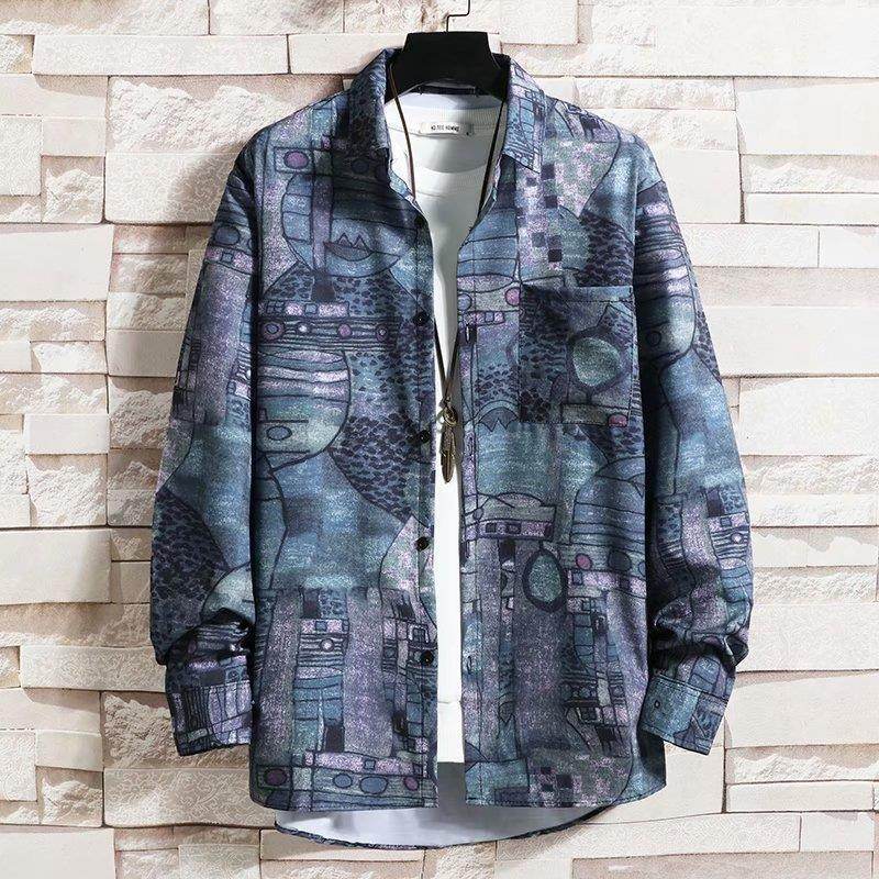 Unique Streetwear Designer Shirt with Artistic Abstract Print and Relaxed Fit