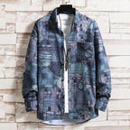 Unique Streetwear Designer Shirt with Artistic Abstract Print and Relaxed Fit