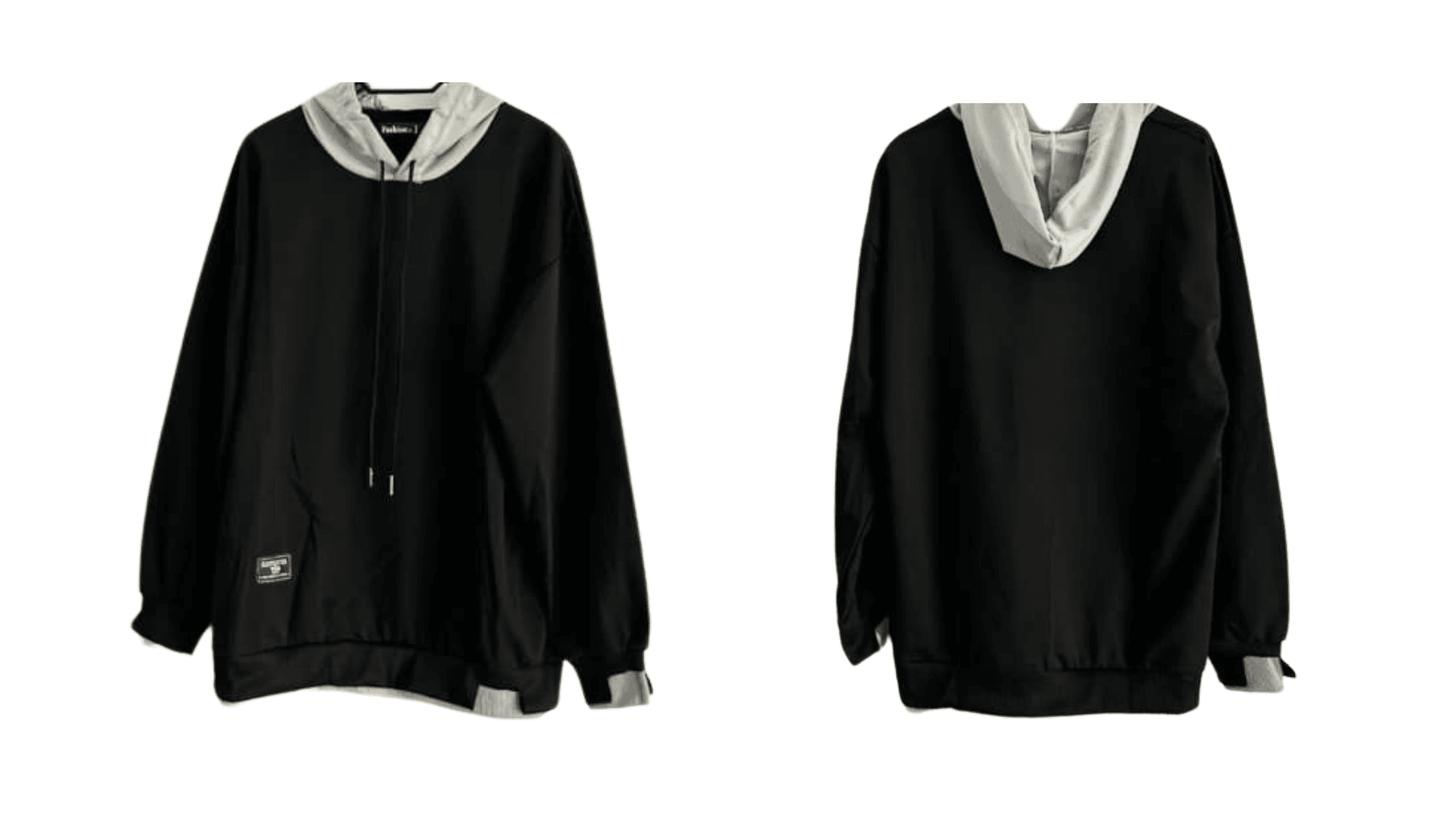 Hanorac negru cu glugă gri din imbracaminte streetwear pentru un stil urban casual