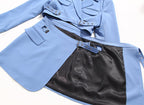 AM Vision RO Suit-Style Dress in Light Blue with Unique Wrap Design and Stylish Belt Details