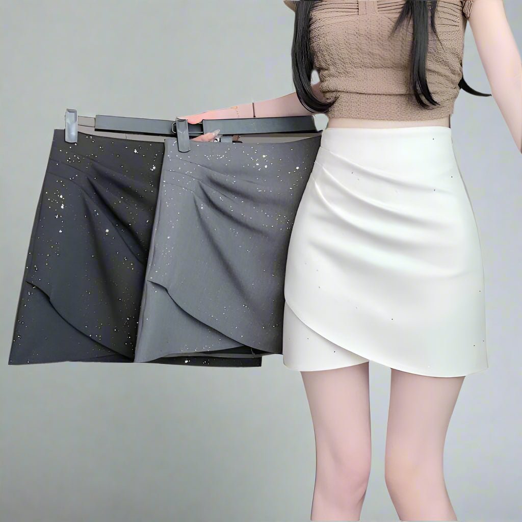 Two Sweet and Spicy Skirt styles in grey and white for a trendy and stylish look