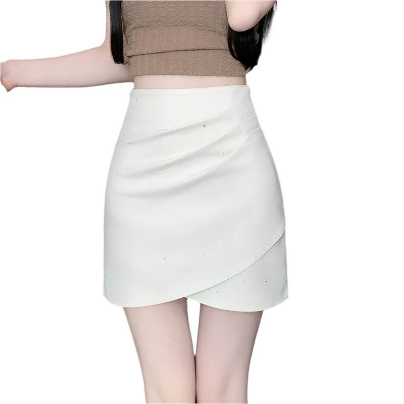 Stylish white Sweet and Spicy Skirt with a wrap design for trendy summer outfits
