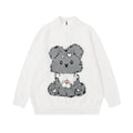 Sweet Bear Knit Sweater in white with a cute bear design for cozy winter fashion