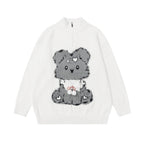 Sweet Bear Knit Sweater in white with a cute bear design for cozy winter fashion