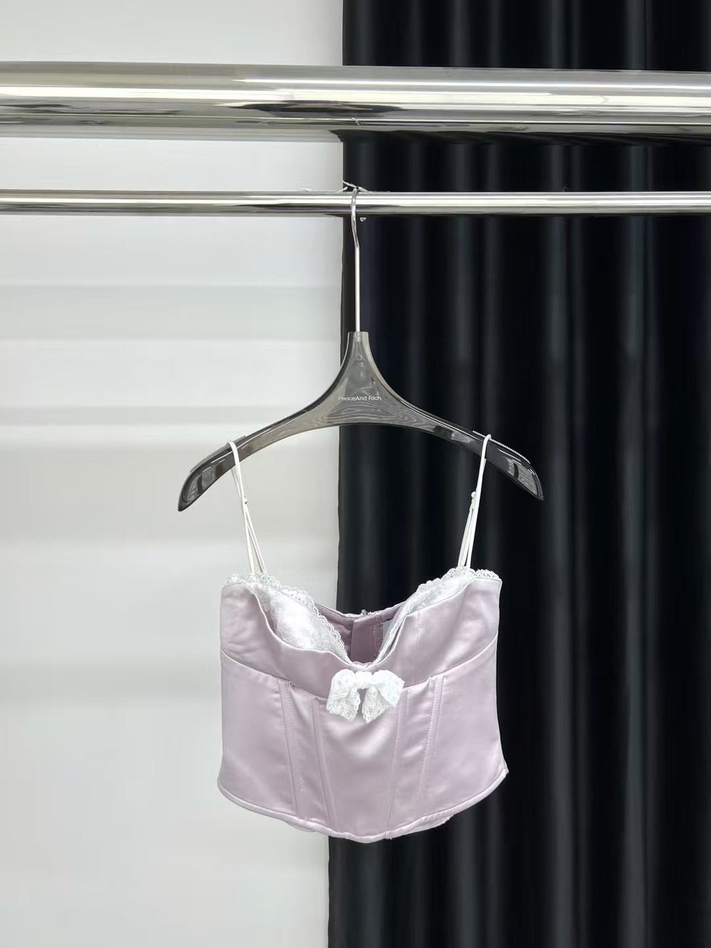 Sweet Desire Pink Bow Camisole with delicate lace trim and adjustable straps for a stylish look